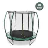 Cama Elástica Bh Store Trampolim Bh Adventure 2,44m Com Diâmetro De 244 cm Com Largura De 235 cm, Cor Da Proteção Das Molas Verde E Tela Preta